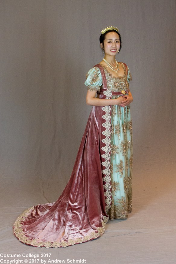Regency / Napoleonic Court Gown and Train at Costume College 2017